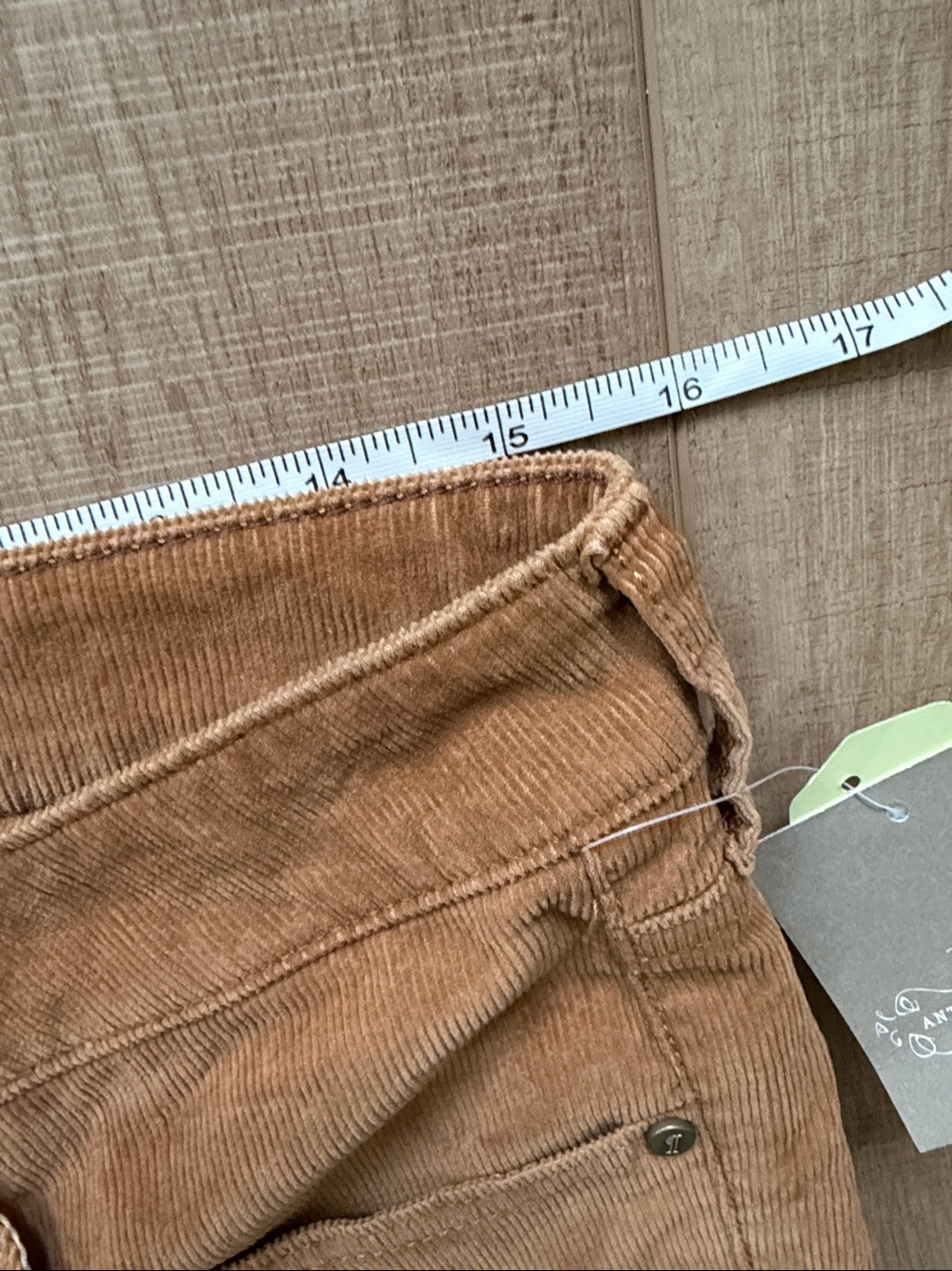Pilcro and the Letterpress Corduroy Boot Cut Pants in Camel Brown - Picture 6 of 10